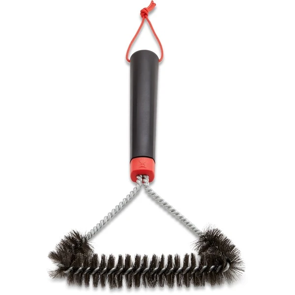 Weber Dreiseitige Grillbürste 6277, Mit Edelstahlborsten, 30cm, Grill-Reinigungsbürste – Bild 2